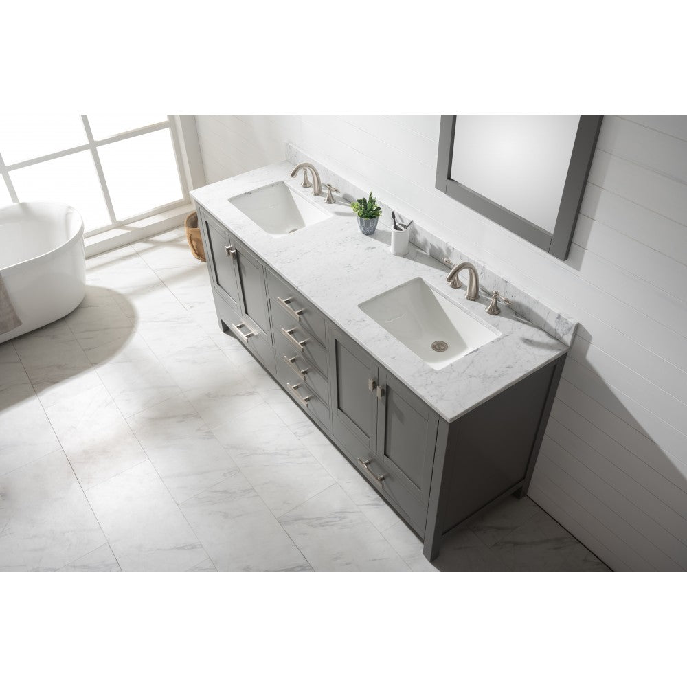 Valentino 72" Double Sink Vanity in Gray