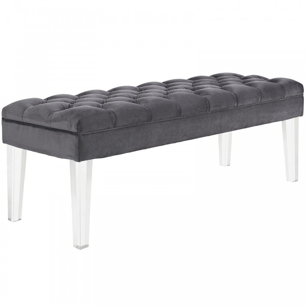 Valet Performance Velvet Bench, Gray