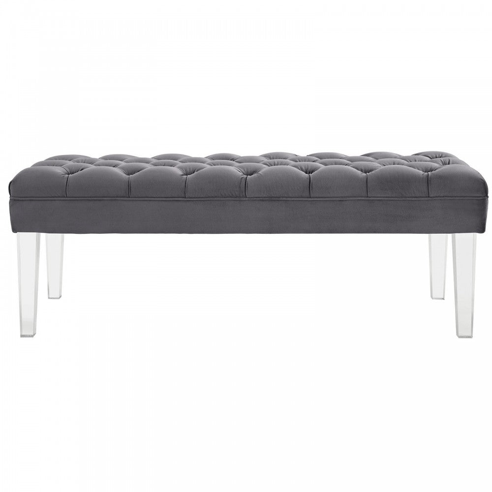 Valet Performance Velvet Bench, Gray