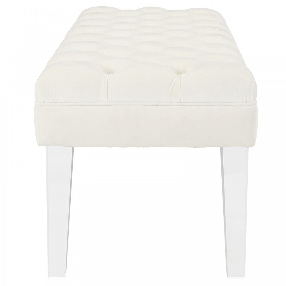 Valet Performance Velvet Bench, Ivory