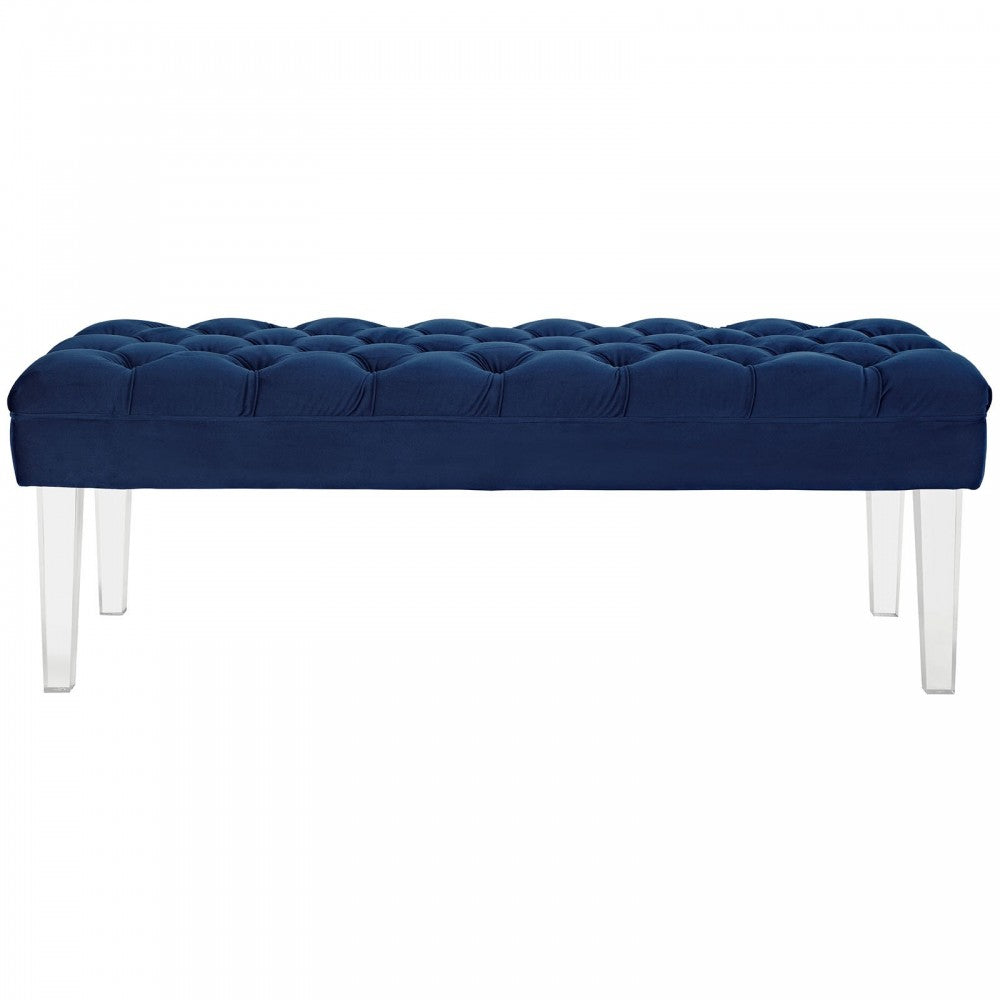 Valet Performance Velvet Bench, Navy