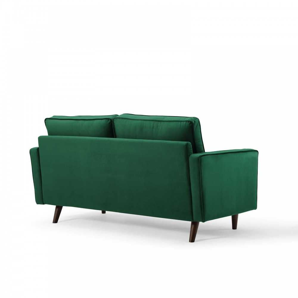 Valour Performance Velvet Loveseat, Green