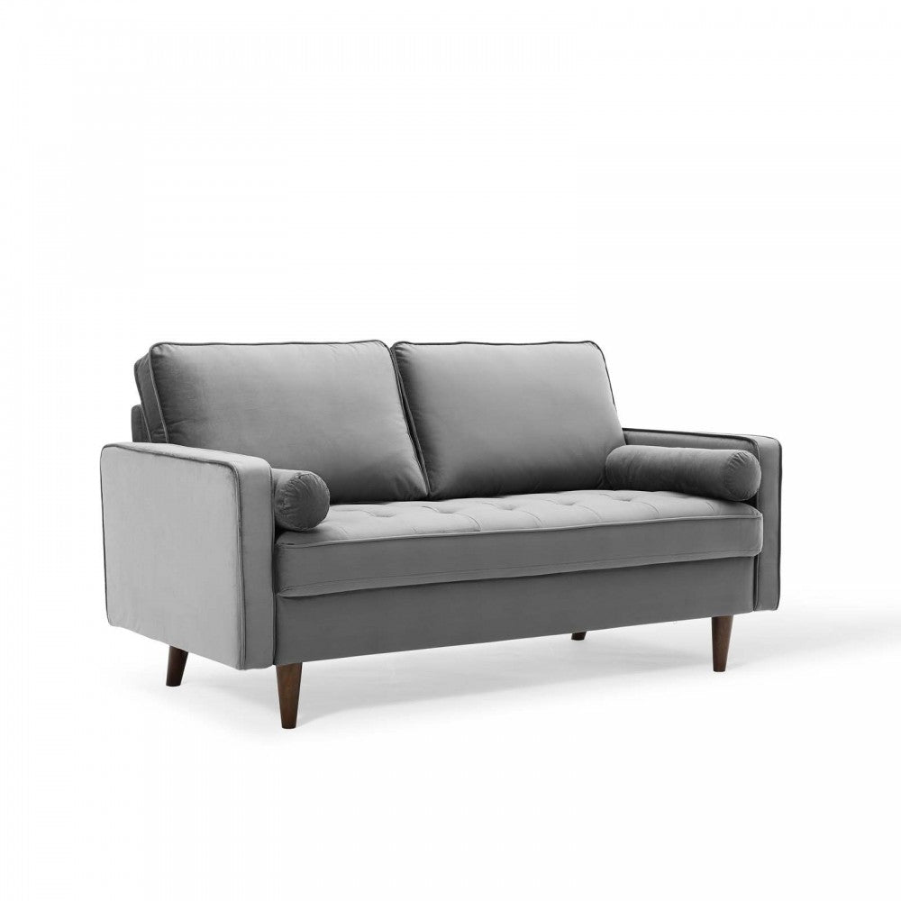 Valour Performance Velvet Loveseat, Gray