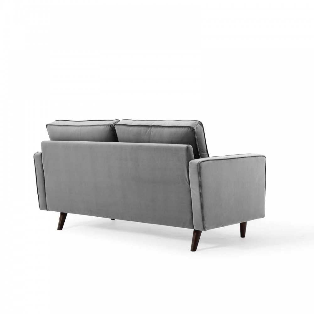 Valour Performance Velvet Loveseat, Gray
