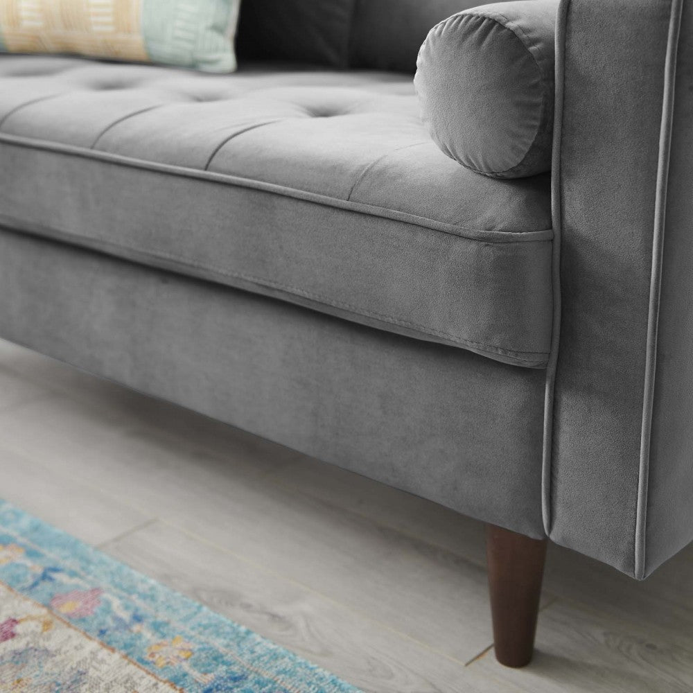 Valour Performance Velvet Loveseat, Gray