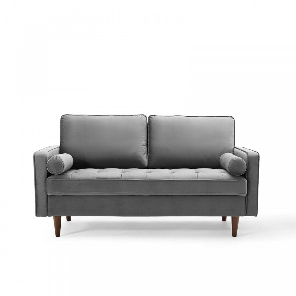 Valour Performance Velvet Loveseat, Gray