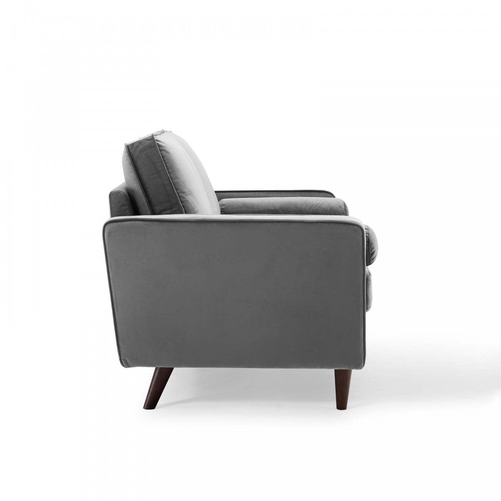 Valour Performance Velvet Loveseat, Gray