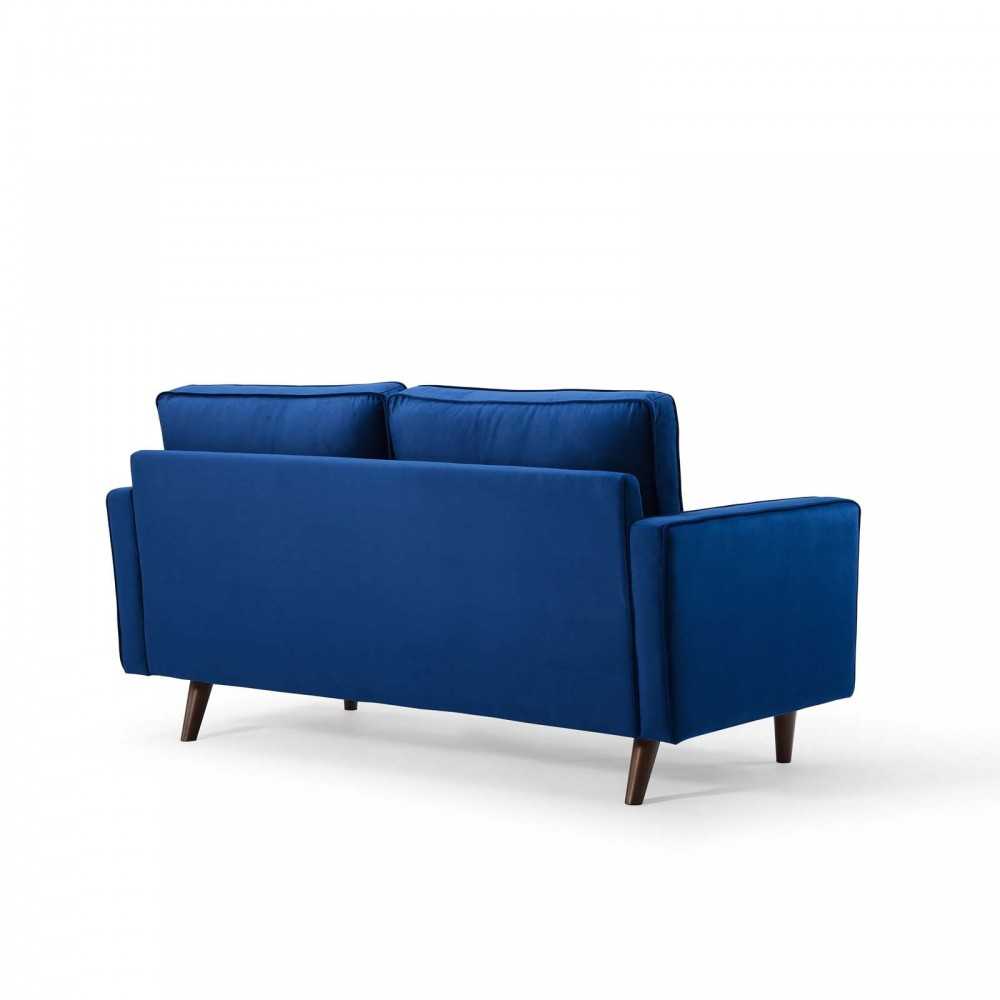 Valour Performance Velvet Loveseat, Navy