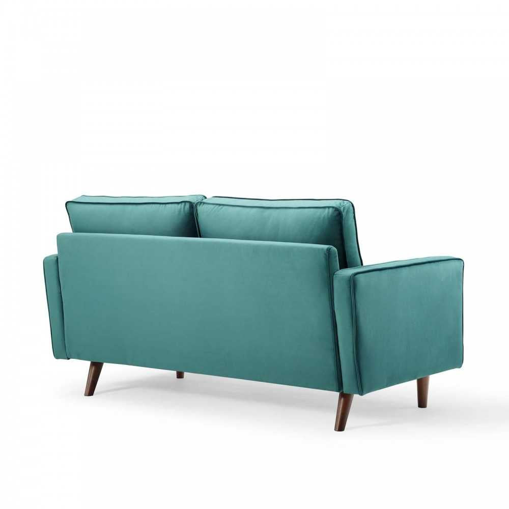Valour Performance Velvet Loveseat, Teal