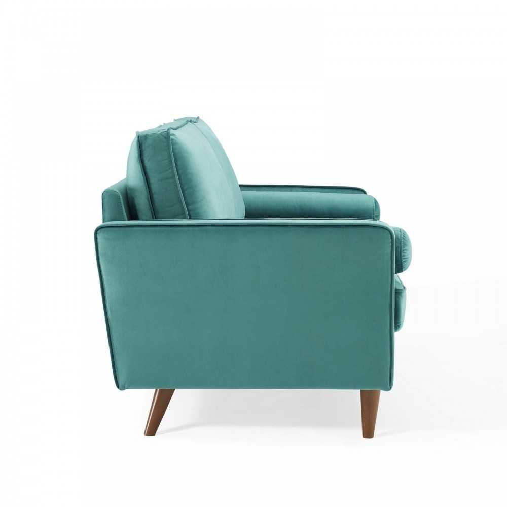 Valour Performance Velvet Sofa, Teal