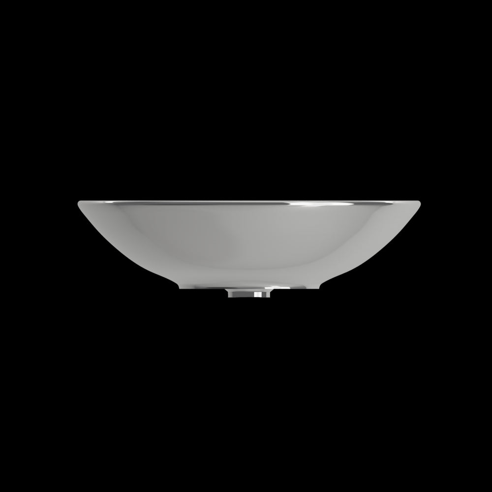 Venezia Vessel Fireclay 15.75 in. with Matching Drain Cover in Platinum