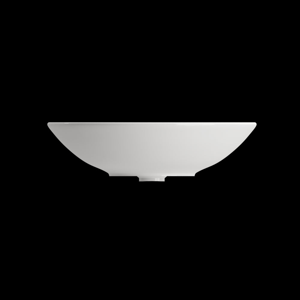 Venezia Vessel Fireclay 15.75 in. with Matching Drain Cover in White
