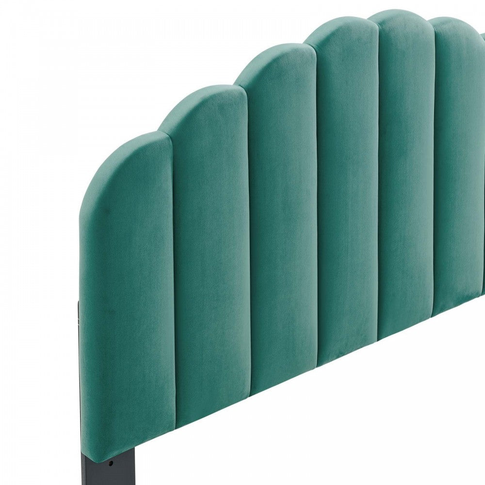 Veronique King/California King Performance Velvet Headboard, Teal