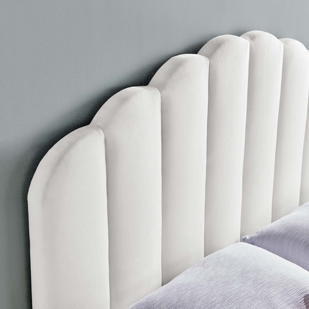 Veronique King/California King Performance Velvet Headboard, White