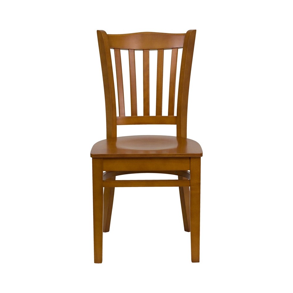 Vertical Slat Back Cherry Wood Restaurant Chair