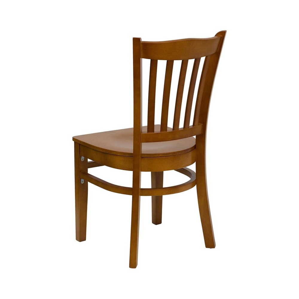 Vertical Slat Back Cherry Wood Restaurant Chair