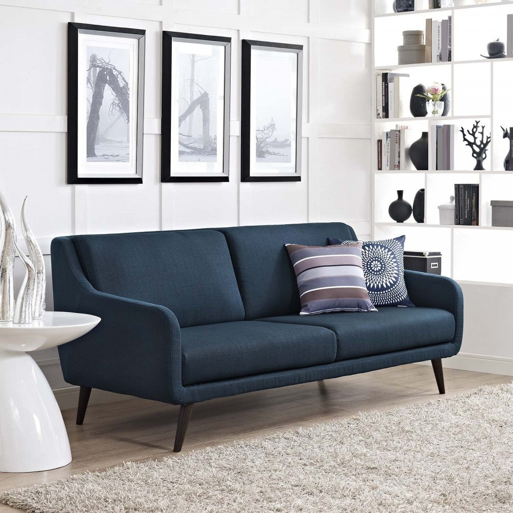 Verve Upholstered Fabric Sofa, Azure