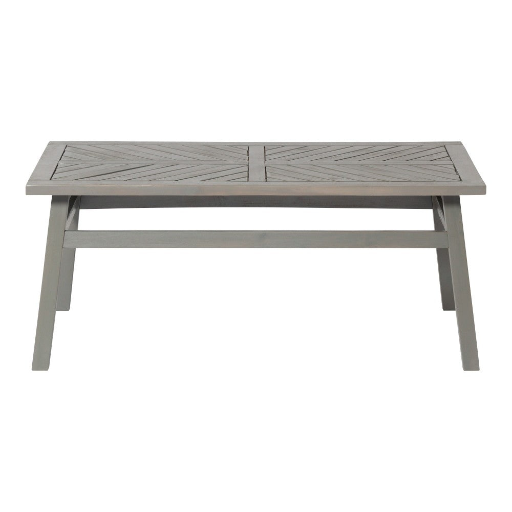 Vincent Outdoor Chevron Coffee Table - Gray Wash
