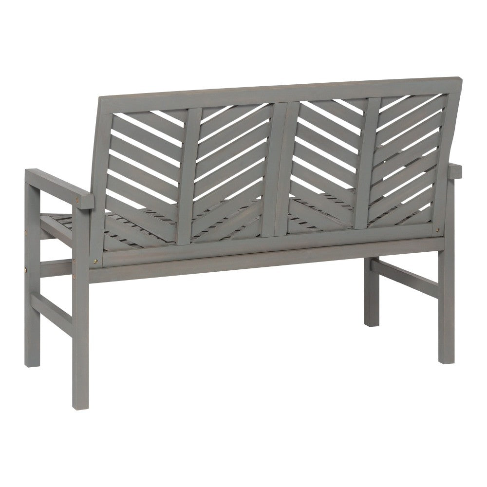 Vincent Outdoor Chevron Love Seat - Gray Wash