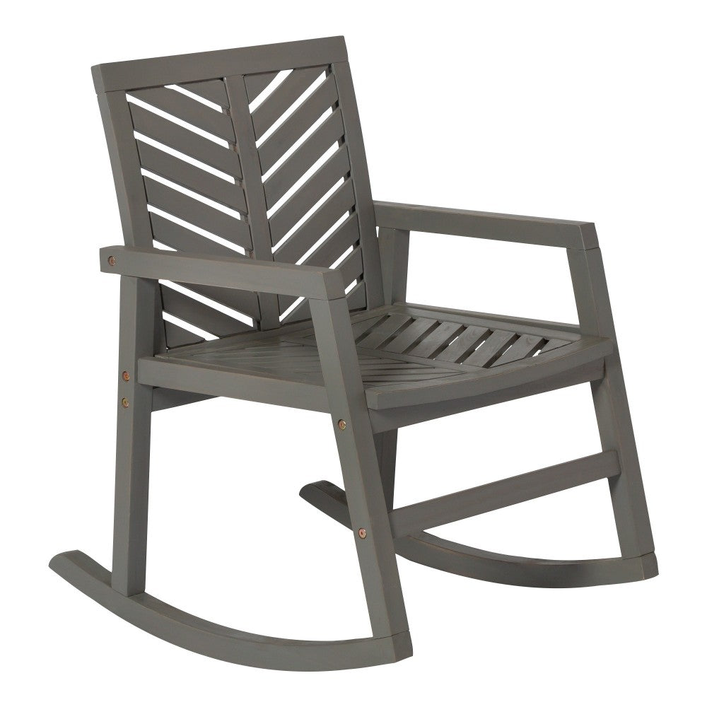 Vincent Outdoor Chevron Rocking Chair - Gray Wash