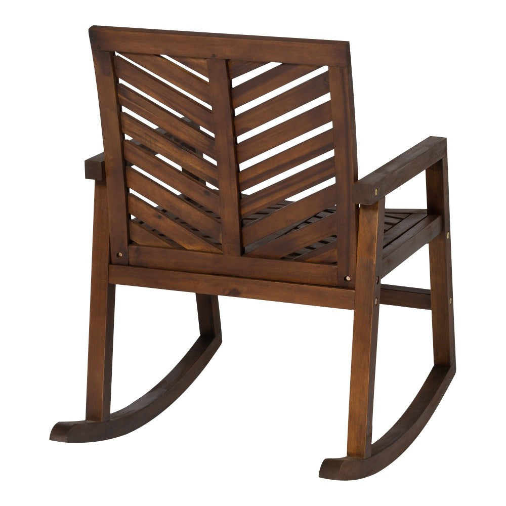 Vincent Outdoor Chevron Rocking Chair - Dark Brown