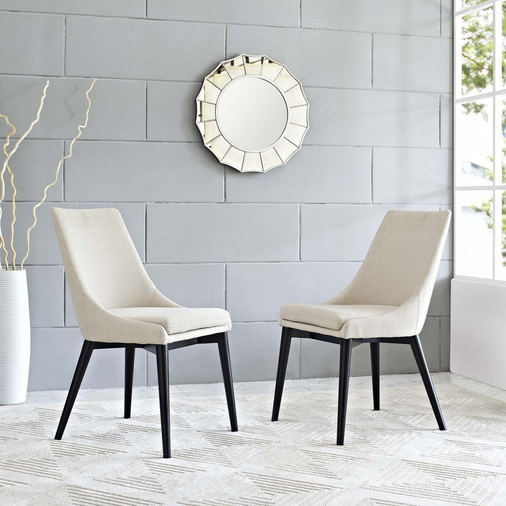 viscount Dining Side Chair Fabric Set of 2, Beige