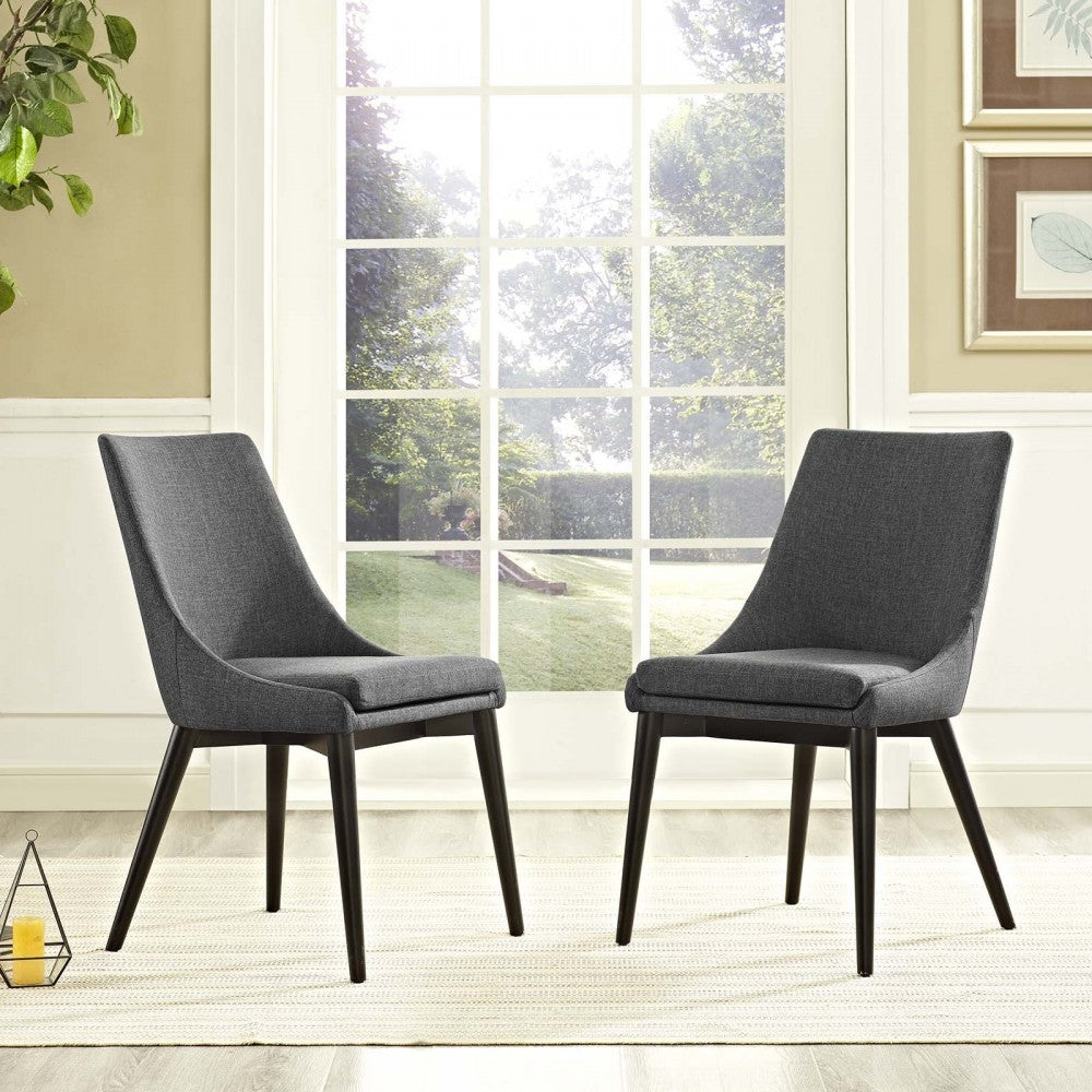 viscount Dining Side Chair Fabric Set of 2, Gray