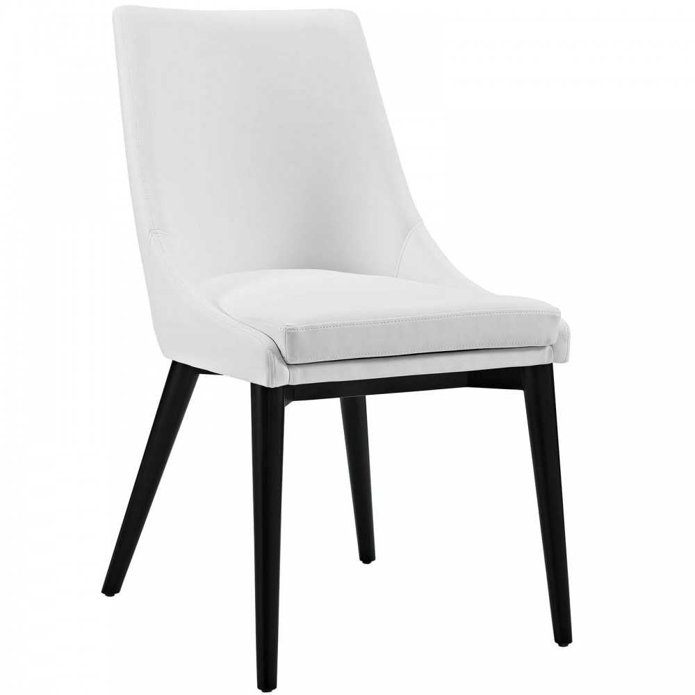 Viscount Dining Side Chair Vinyl Set of 2, White