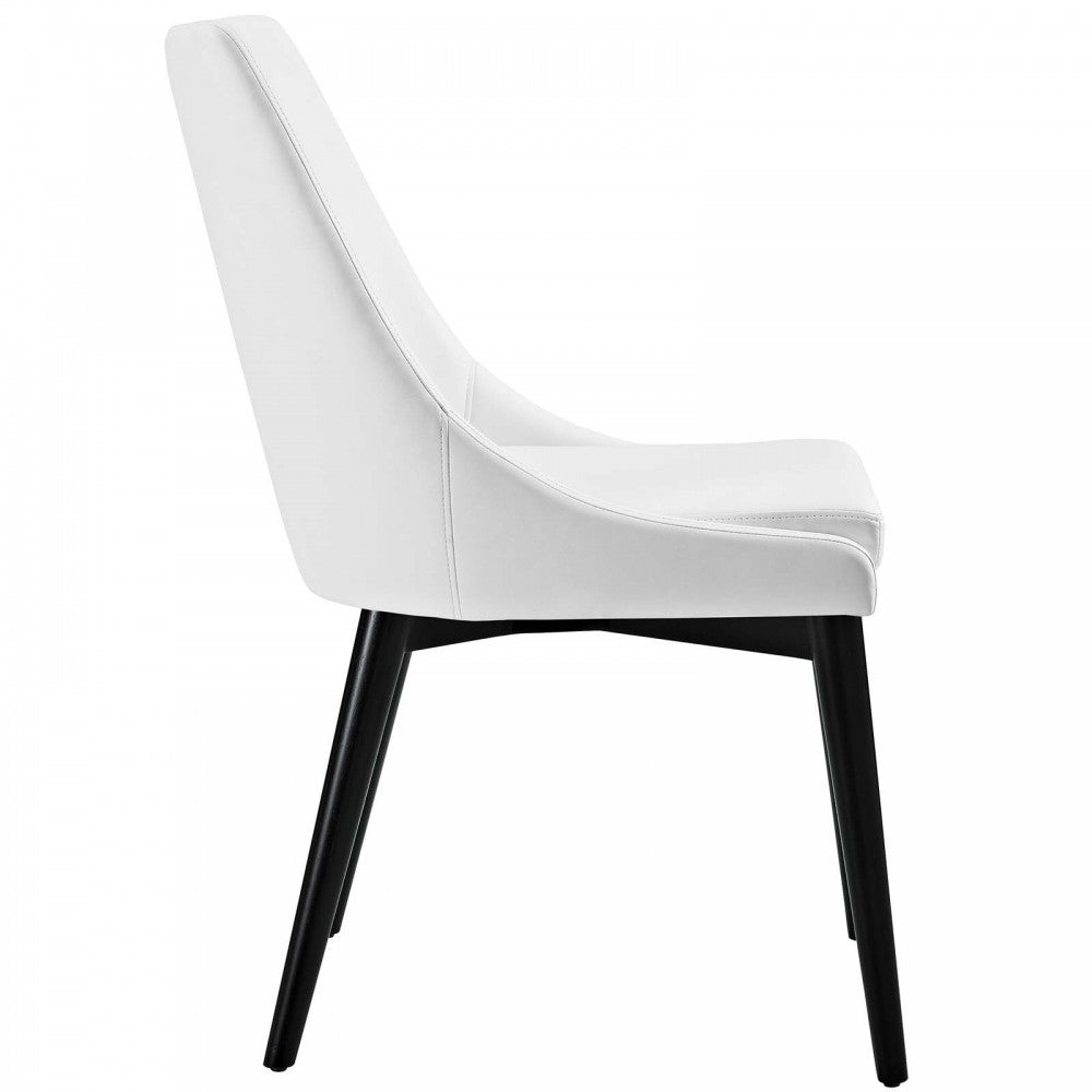 Viscount Dining Side Chair Vinyl Set of 2, White