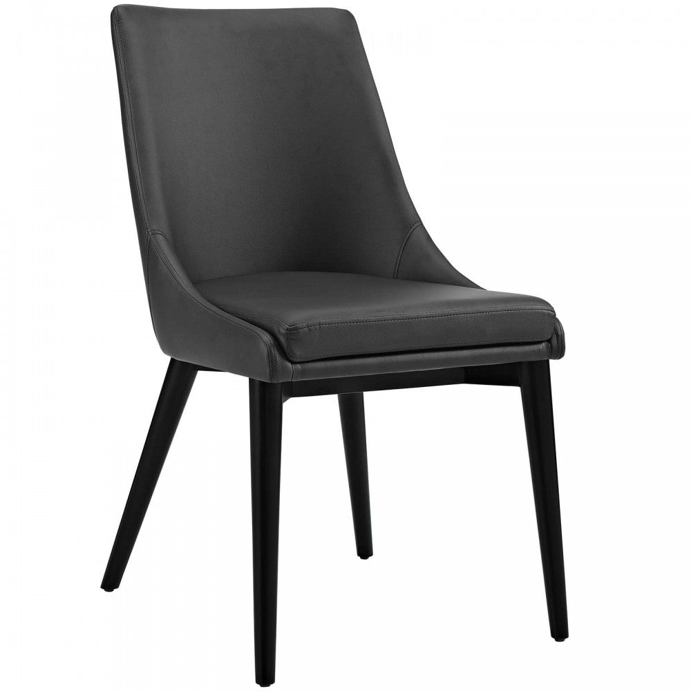 Viscount Dining Side Chair Vinyl Set of 2, Black