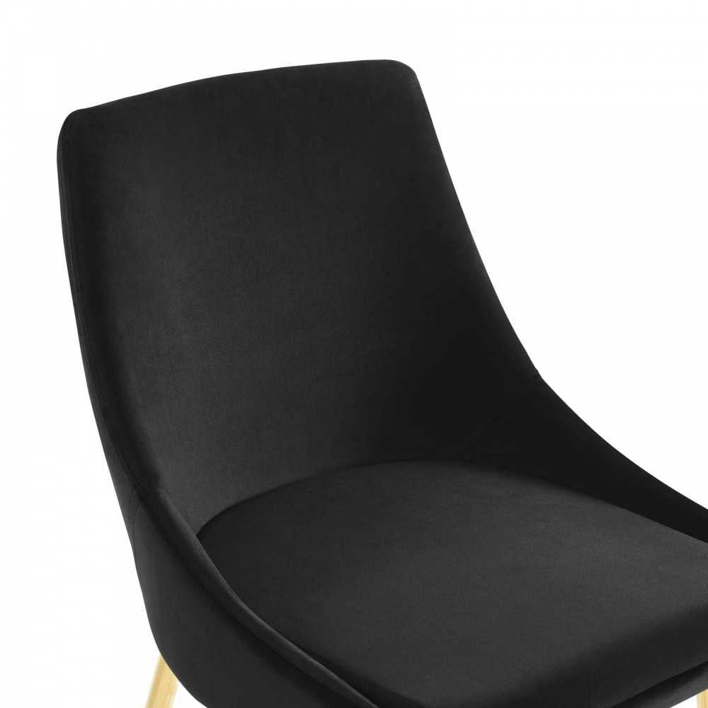 Viscount Performance Velvet Dining Chairs - Set of 2, Gold Black