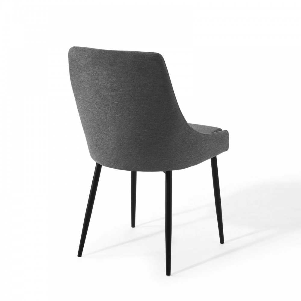Viscount Upholstered Fabric Dining Chairs - Set of 2, Black Charcoal