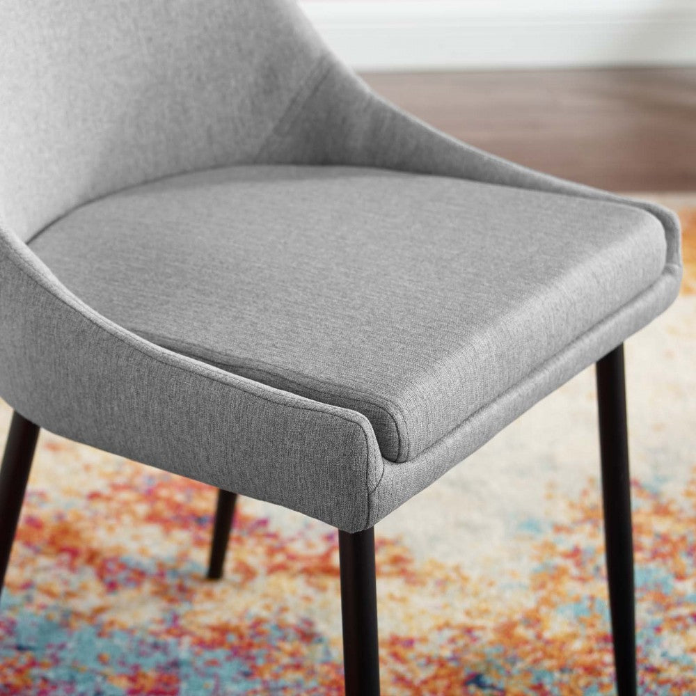 Viscount Upholstered Fabric Dining Chairs - Set of 2, Black Light Gray
