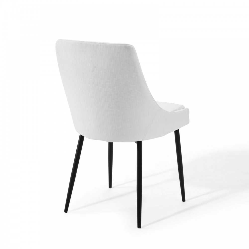 Viscount Upholstered Fabric Dining Chairs - Set of 2, Black White