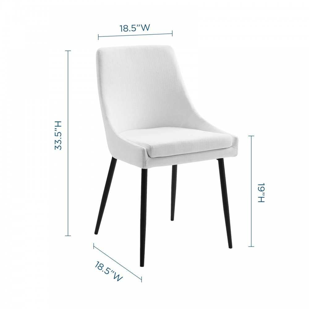 Viscount Upholstered Fabric Dining Chairs - Set of 2, Black White