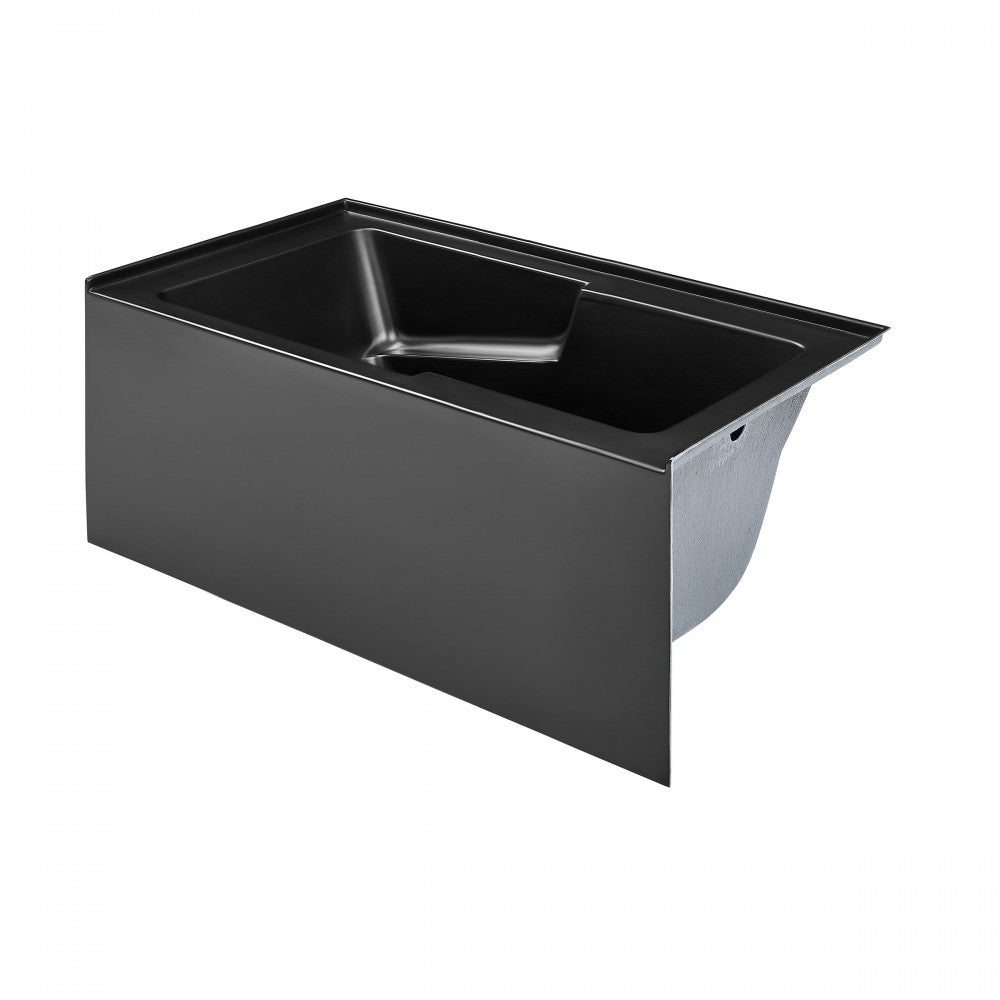 Voltaire 54" X 30" Right-Hand Drain Alcove Bathtub with Apron in Matte Black