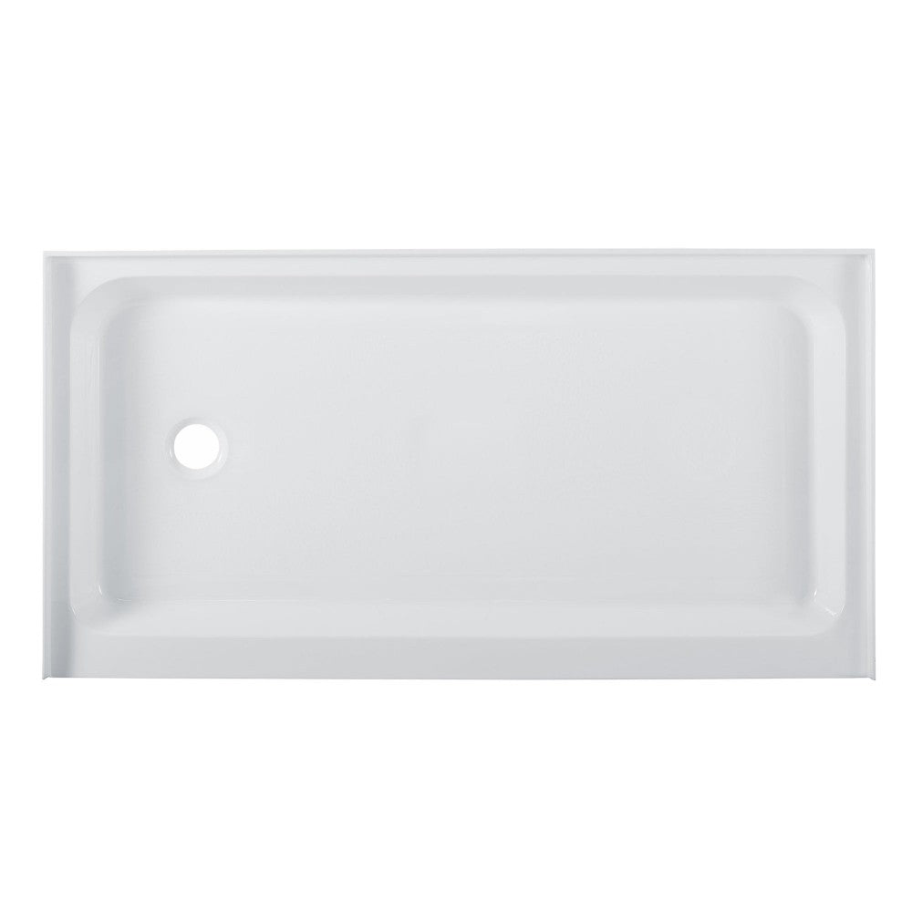 Voltaire 60 x 32 Acrylic White, Single-Threshold, Left-Hand Drain, Shower Base