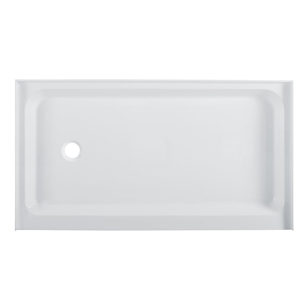 Voltaire 60 x 36 Acrylic White, Single-Threshold, Left-Hand Drain, Shower Base