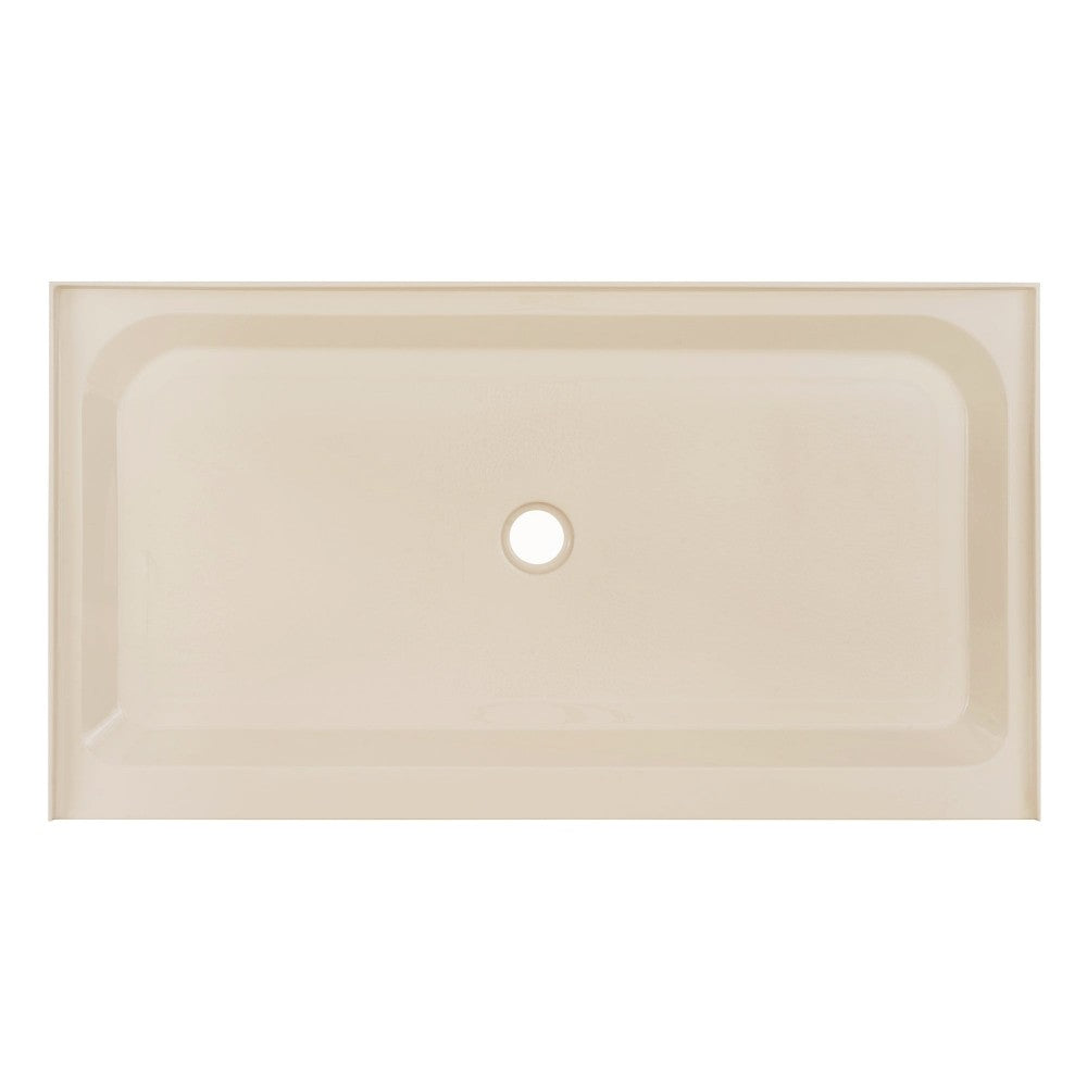Voltaire 60 x 36 Single-Threshold, Center Drain, Shower Base in Biscuit