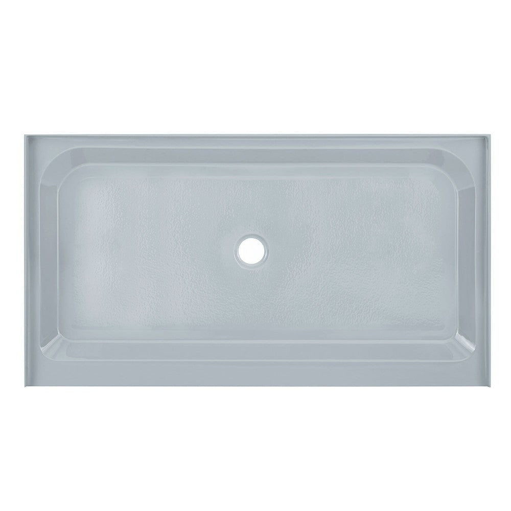 Voltaire 60 x 36 Single-Threshold, Center Drain, Shower Base in Grey