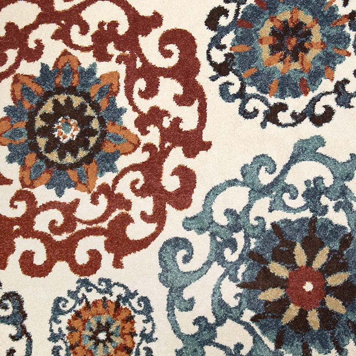 Orian Essential Courtyard Suzani Cream 94"X130"