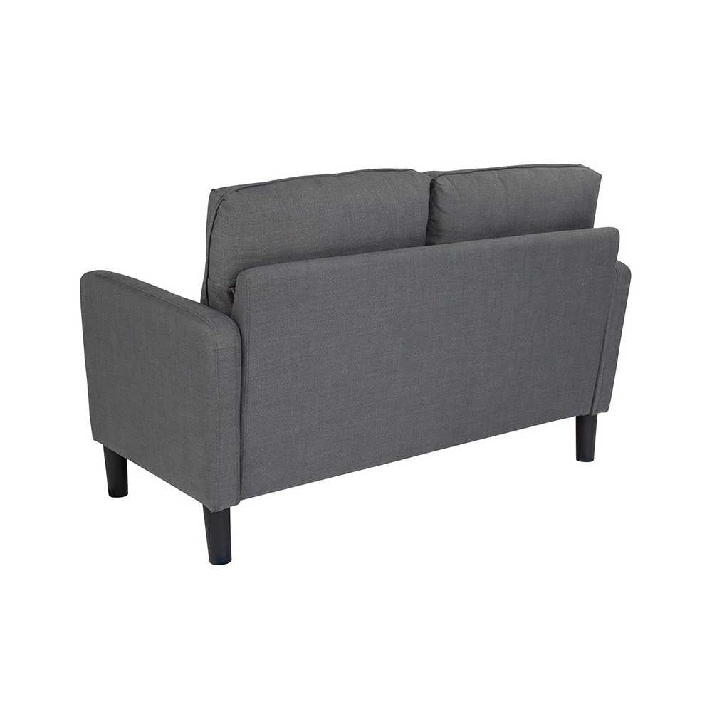 Washington Park Upholstered Loveseat in Dark Gray Fabric