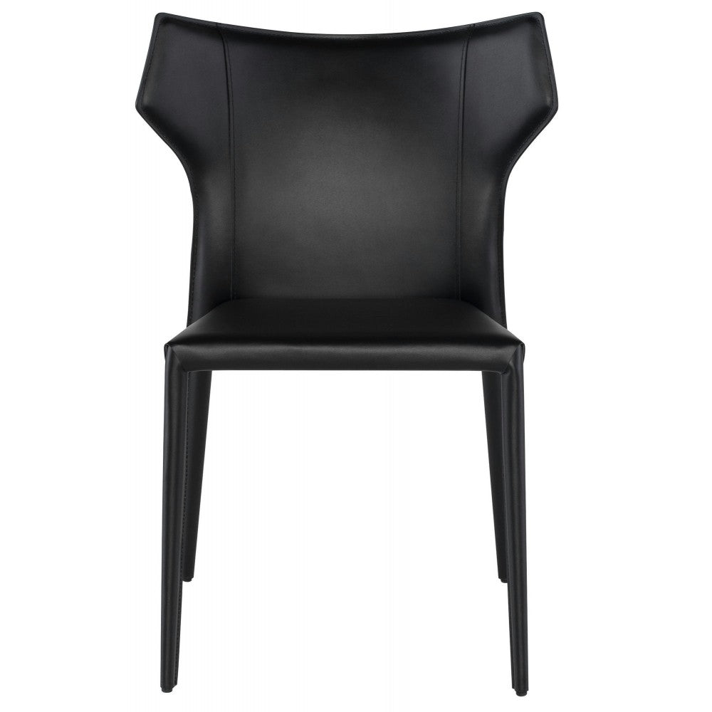 Wayne Black Leather Dining Chair, HGND130
