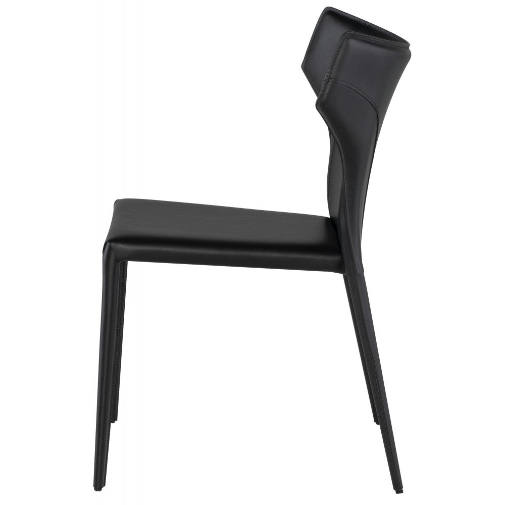 Wayne Black Leather Dining Chair, HGND130