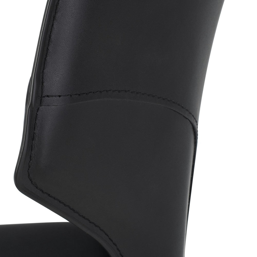 Wayne Black Leather Dining Chair, HGND130