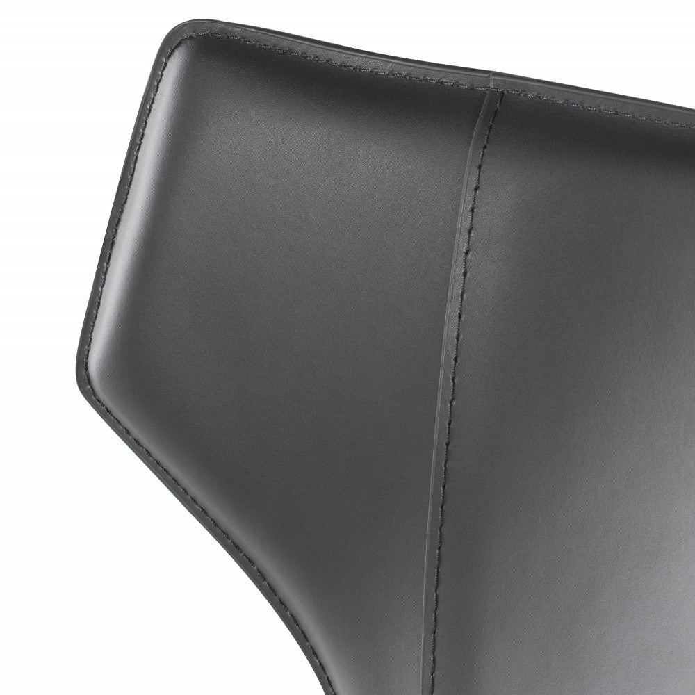 Wayne Dark Gray Leather Dining Chair, HGND132