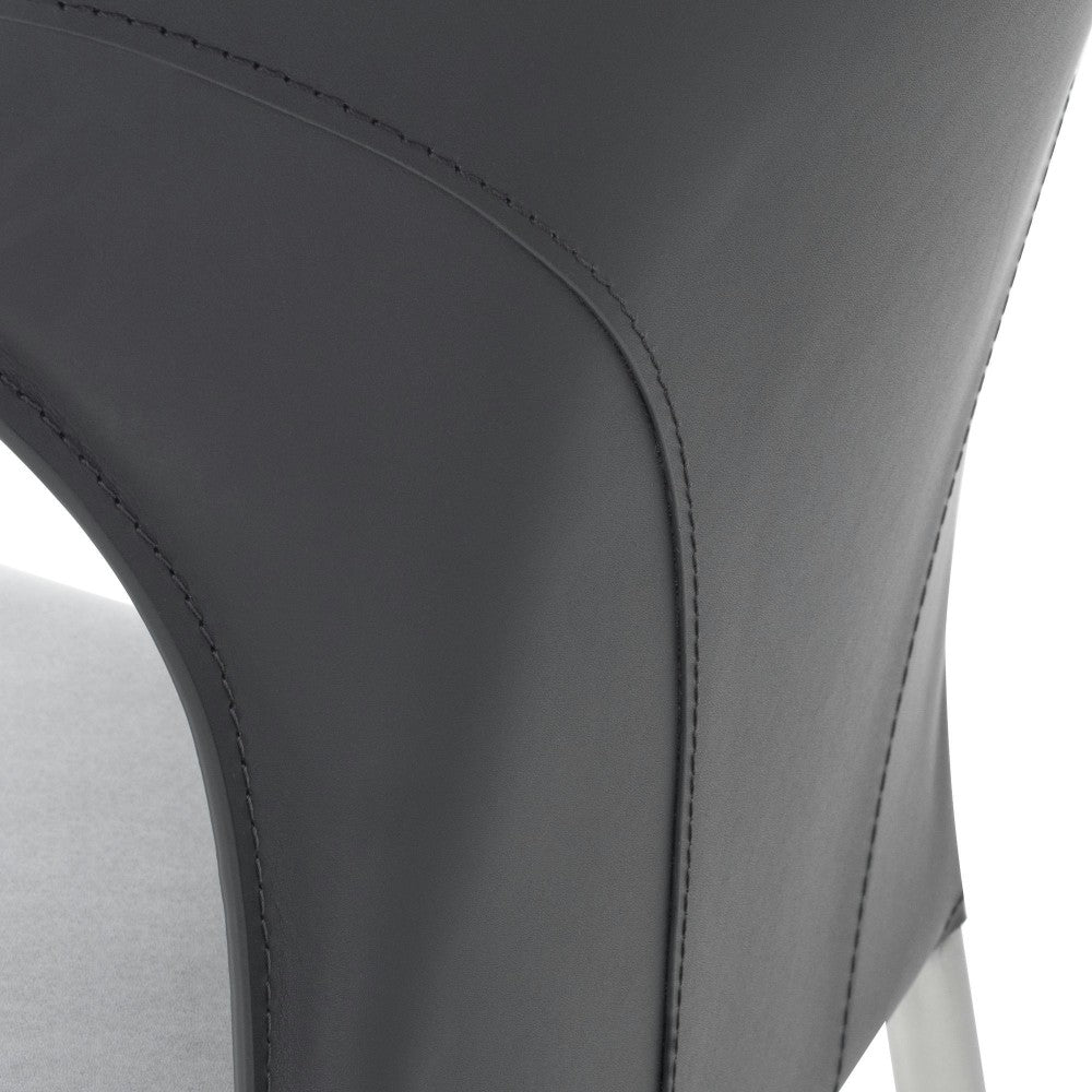 Wayne Dark Gray Leather Dining Chair, HGND137