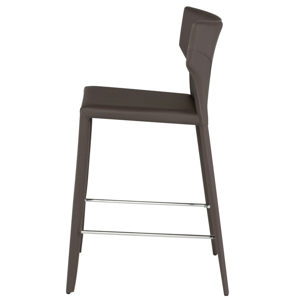 Wayne Mink Leather Counter Stool, HGND158