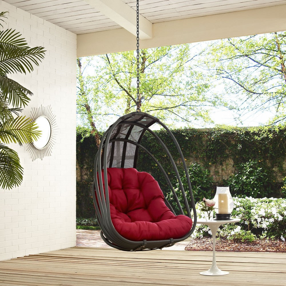 Whisk Outdoor Patio Swing Chair Without Stand, Red