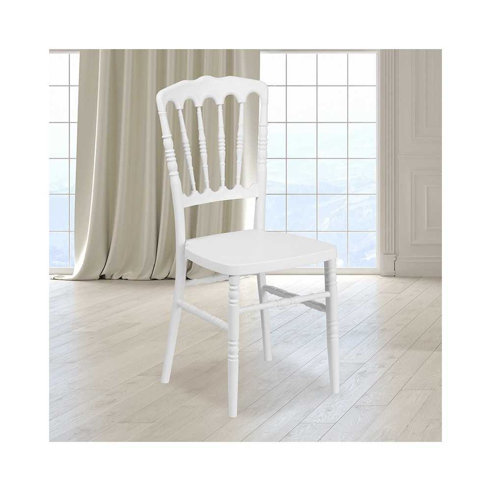 White Resin Stacking Napoleon Chair